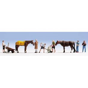 15634 Noch. Stald arbejde med heste. H0.