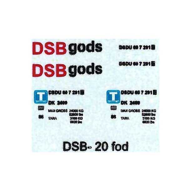 CONTAINERE. DSB gods 20 fod. H0.