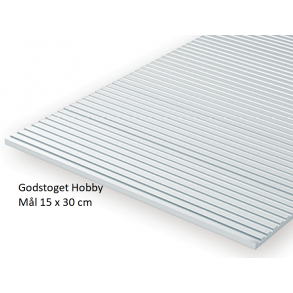 3047 EVERGREEN. 15 x 30 cm. 0,75 mm. tyk. Afstand mellem riller. 1 mm.