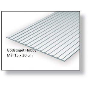 4521 EVERGREEN. Metaltag (pande plader) 15 x 30 cm. 1 mm tyk. Afstand mellem lister 4,8 mm. 1 stk.