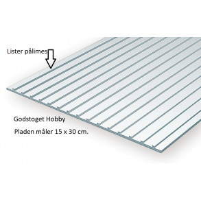 4524 EVERGREEN. Metaltag (pande plader) 15 x 30 cm. 1 mm tyk. Afstand mellem lister 12,7 mm. 1 stk.