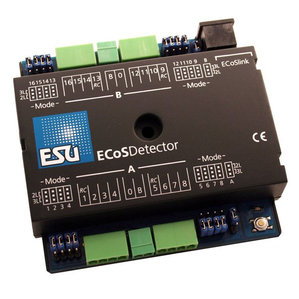 ESU ECOS Detector med 16 indgange og 4 railcom tilbage meldinger.