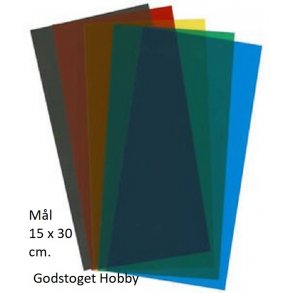 9905 EVERGREEN. Plader i farver. Rd-grn-bl-gul-sort. 1 stk af hver.