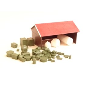 CL 5002 Nysamlet Maskinhus eller garage med dele som p billede. H0 