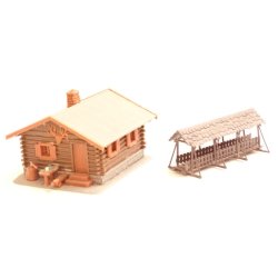 CL 5335 UKENDT. Bjlkehytte med bro. H0. Brugt