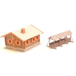 CL 5335 UKENDT. Bjlkehytte med bro. H0. Brugt