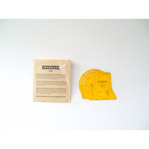 Cl 0205 MRKLIN Tegneskabelon til M skinner. H0. Brugt