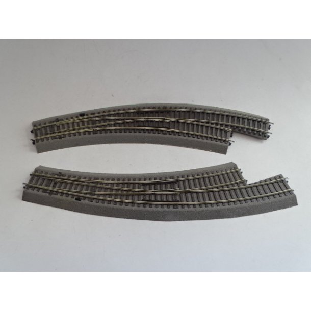 FV BW l og r ROCO. Hjre og venstre sporskifte til manuel brug. H0. Brugt