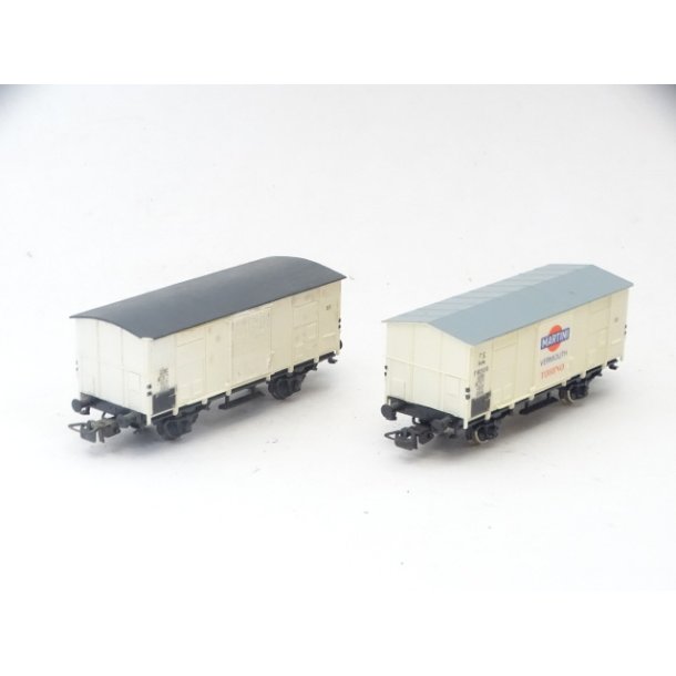 PK PIKO 4. Lukket godsvogne "Martini" + en stk mere. Flot. H0. Brugt.