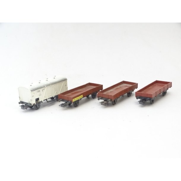 PK LOT 4 MRKLIN. 3 vogne i mindre pn stand. H0. Brugt