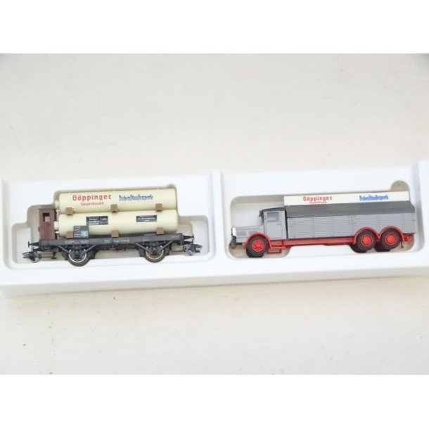 FV Museumsvogn 2004 MRKLIN. St med vogn og lastbil. H0. Brugt