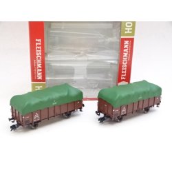 BRUGT OP 521606 FLEISCHMANN. 2 x DSB Litra Pt vogne. H0. Brugt.
