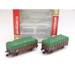 BRUGT OP 521606 FLEISCHMANN. 2 x DSB Litra Pt vogne. H0. Brugt.