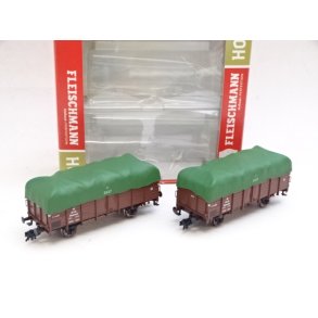 BRUGT OP 521606 FLEISCHMANN. 2 x DSB Litra Pt vogne. H0. Brugt.