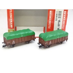 BRUGT OP 521606 FLEISCHMANN. 2 x DSB Litra Pt vogne. H0. Brugt.