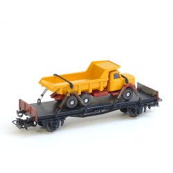 Kir Samling 4 MRKLIN. Fladvogn med lastvogn. H0. Brugt