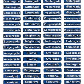 VEJSKILTE. Gadenavne. 20 forskellige navne. H0.