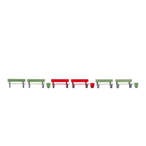 14848 NOCH. Park bnke med skralde spande. H0. 