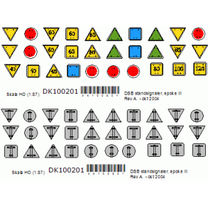 100201 BANEN m.v. DSB Standsignaler Epo. III. H0 Selvklbende.