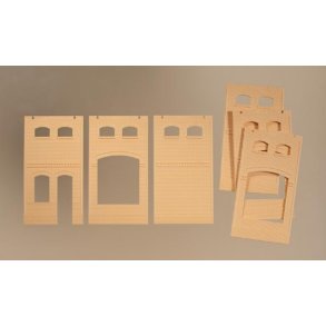 80620 Auhagen Gul mur m. Vinduer og dre. H0