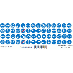 010401 VEJSKILTE. Pbudstavler H0 Selvklbende.