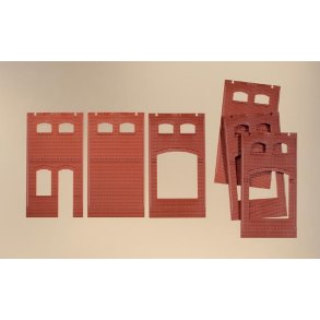 80520 Auhagen Gul mur m. Vinduer og dre. H0