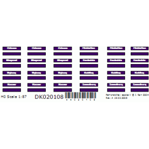 020108 STATIONEN. Stationsskilte. H0 Epoke V Selvklbende. 020108