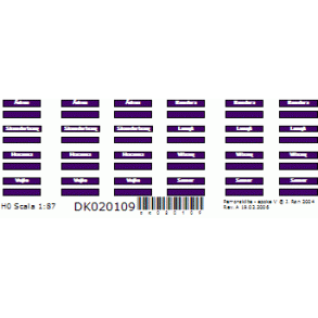 020109 STATIONEN. Perronskilte Epoke V. H0 Selvklbende.