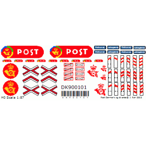 900101 VEJSKILTE. Postdanmark + diverse. H0 Selvklbende.