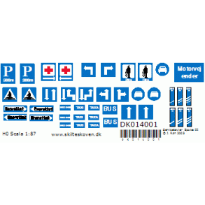 014001 VEJSKILTE. Servicetavler H0 Selvklbende. Epo. III