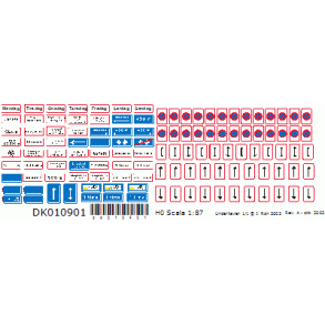 010901 VEJSKILTE. Undertavler H0 Selvklbende.