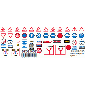 015001 VEJSKILTE. Danske vejskilte epo II. H0 Selvklbende.