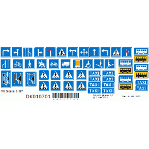 010701 VEJSKILTE. Oplysningstavler Selvklbende. H0 1/1